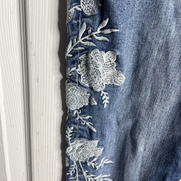 KUT From the Kloth Skinny Ankle Jeans Women’s 2 Floral Embroidered Medium Wash - Picture 5 of 11